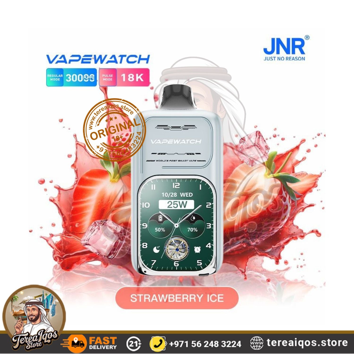JNR-Vape-Watch-30000-Puffs-Strawberry-Ice flavor