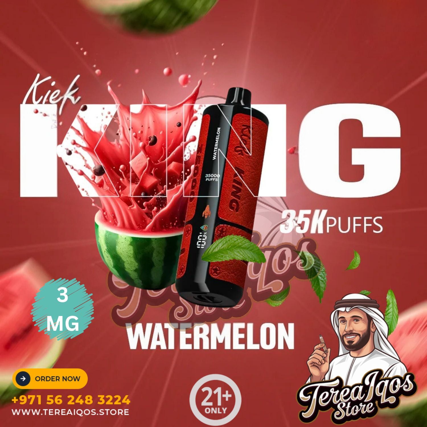 kiefking vape device with watermelon flavor