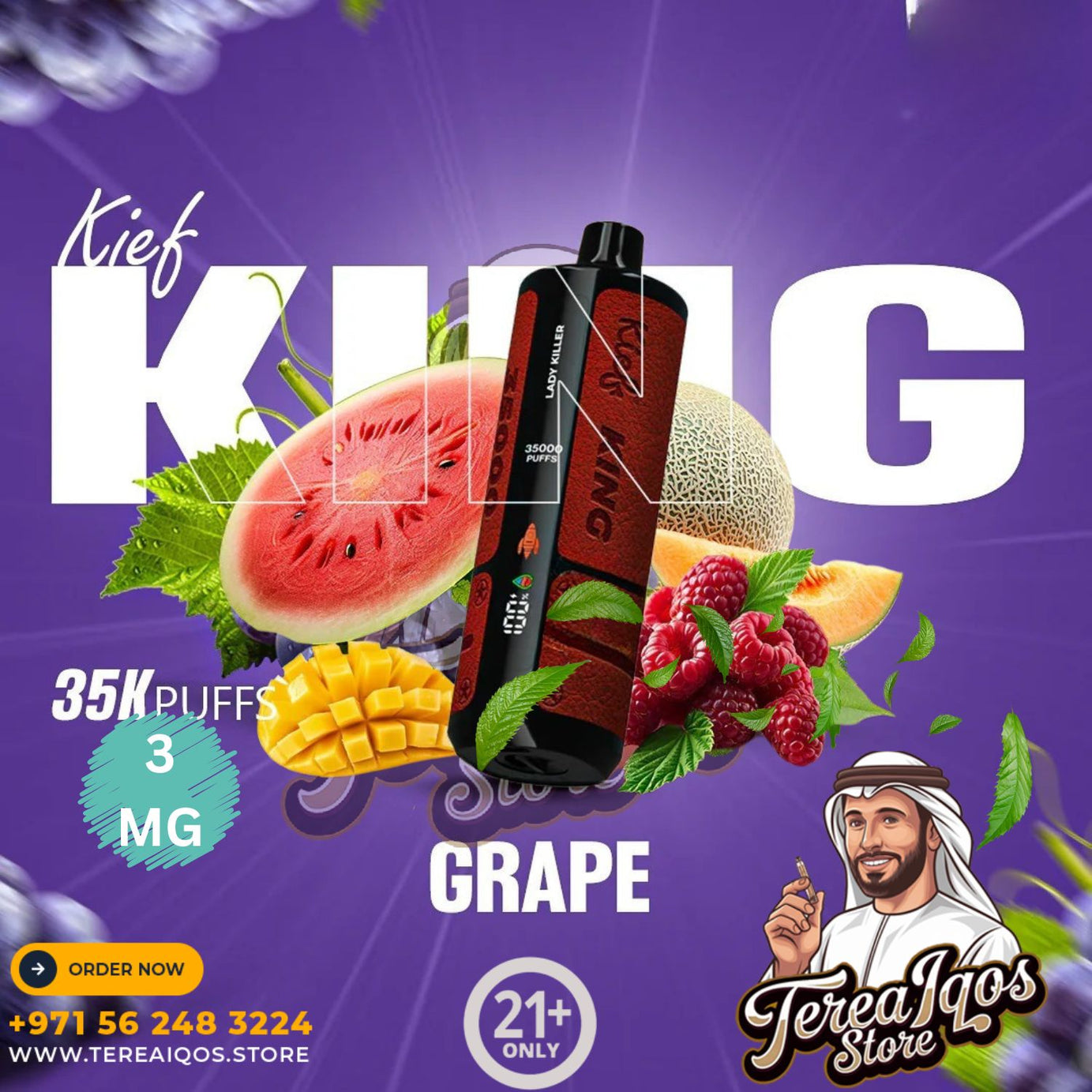 Kief King Vape Device with grape flavor