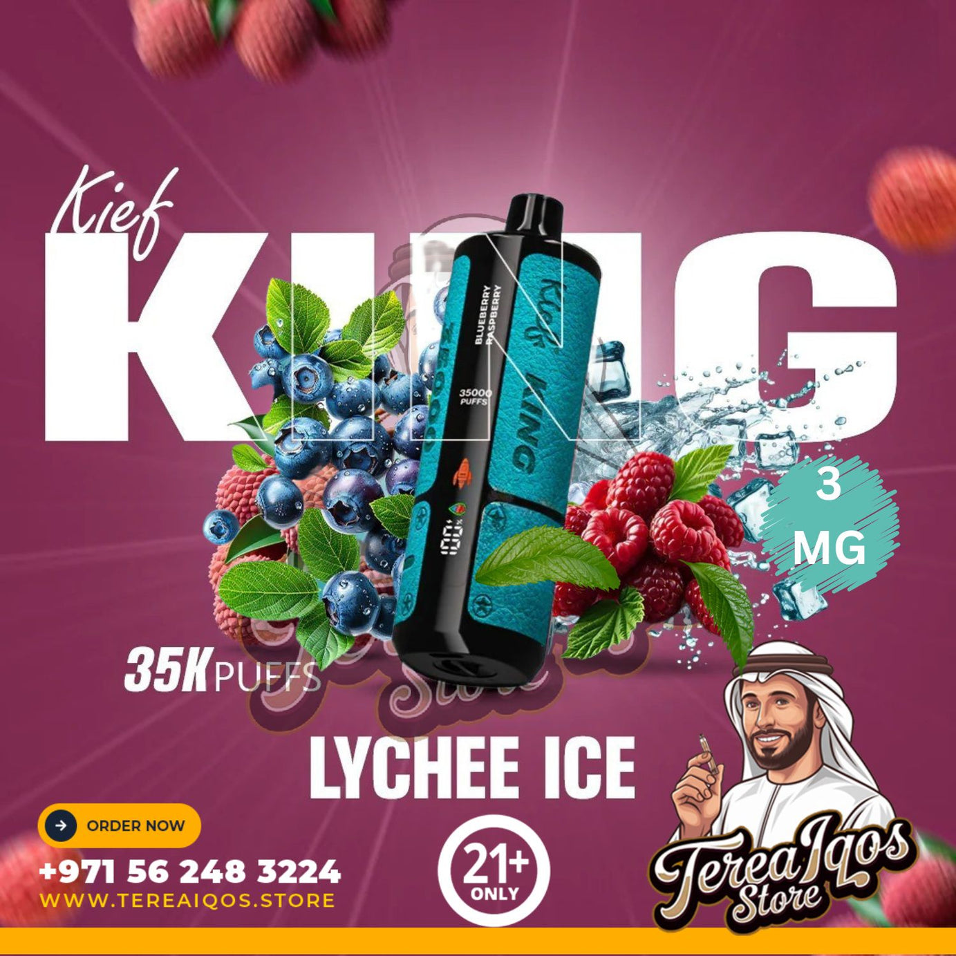 Kief King vape device with Lychee Ice flavor