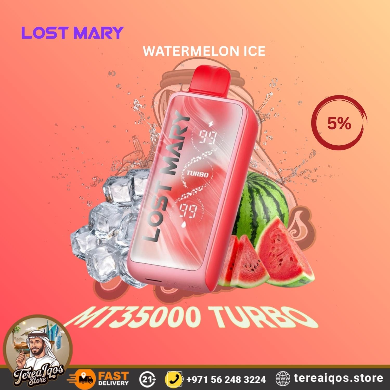 Lost Mary watermelon ice vape device.