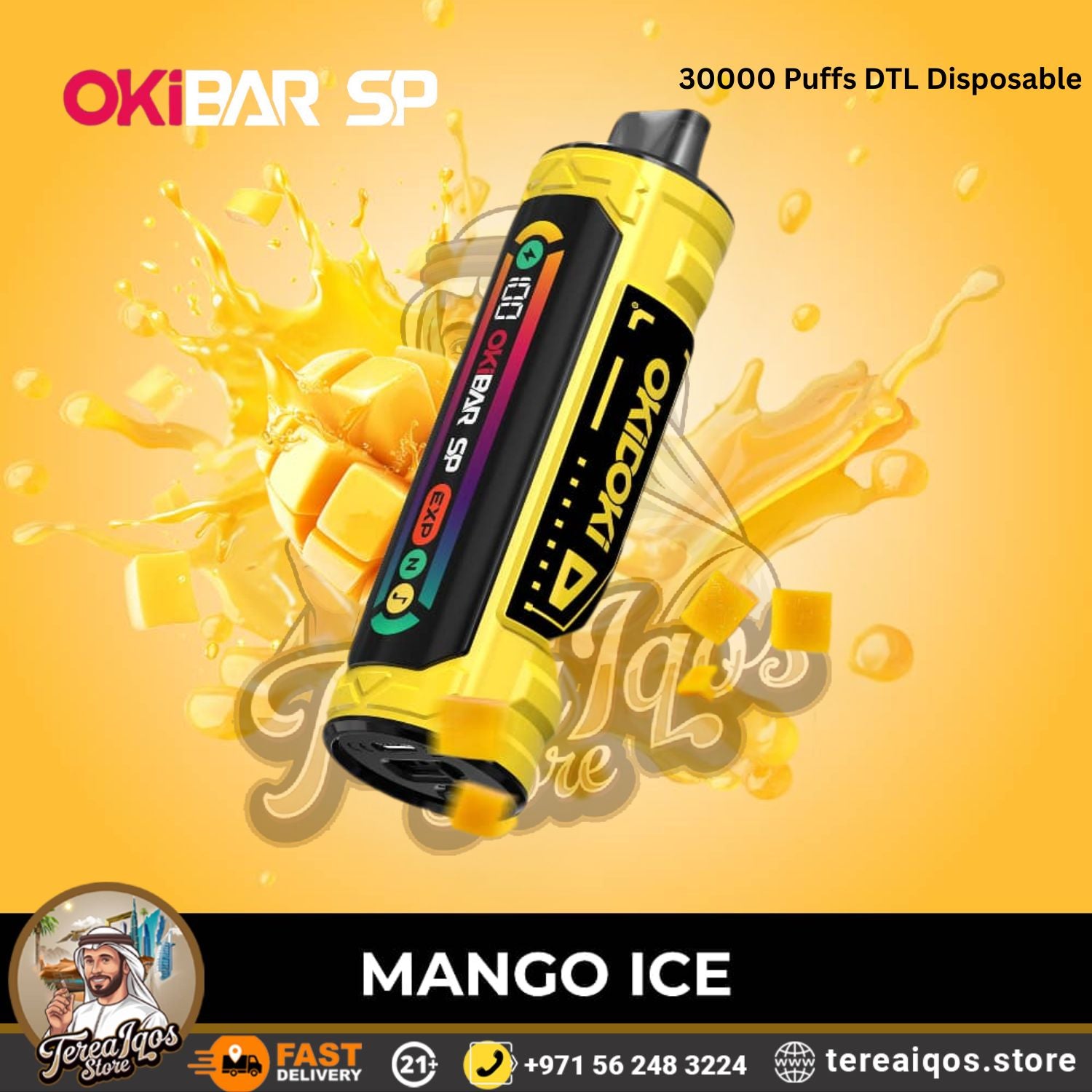 Okibar-SP-30000-Puffs-DTL-Disposable-vape-with-Mango-Ice-flavor
