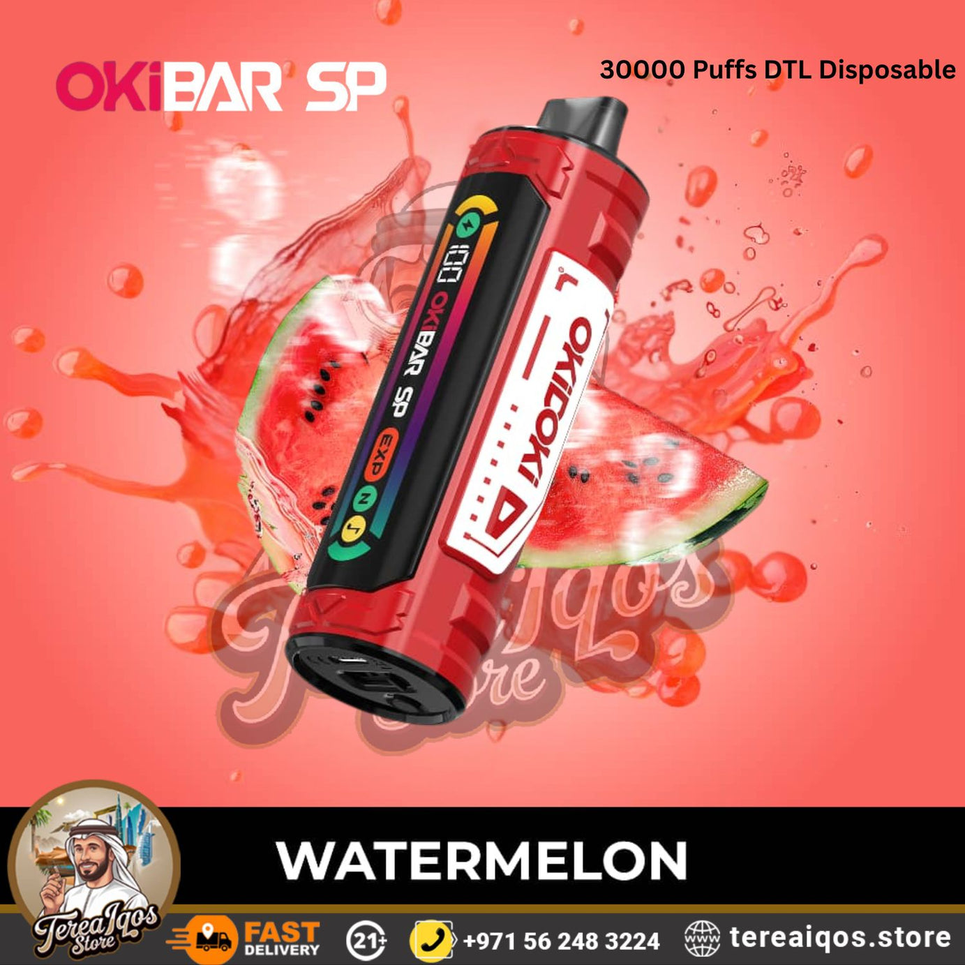 OkiBar SP 30000 puffs vape device with watermelon flavor