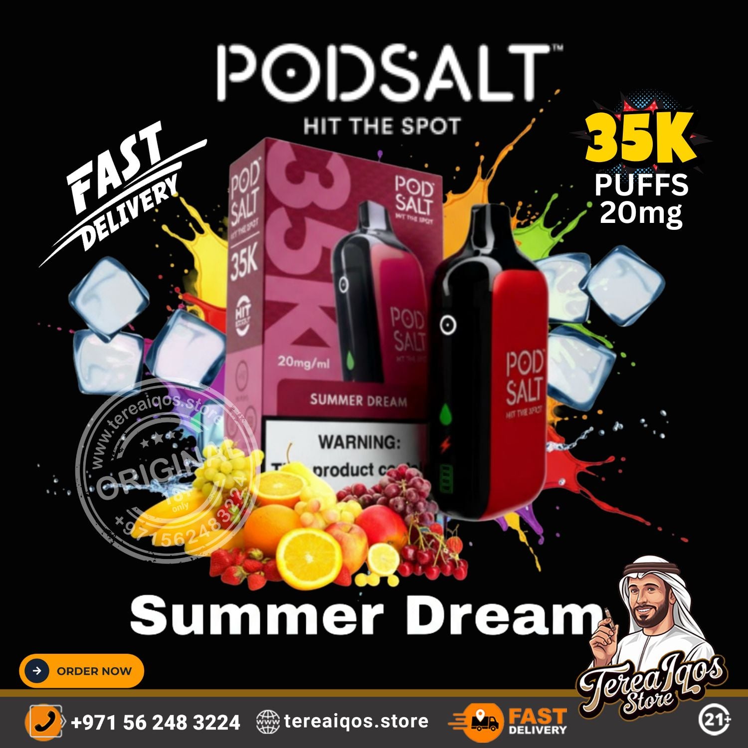 POD SALT 35000 Puffs Disposable Vape Summer Dream Flavor