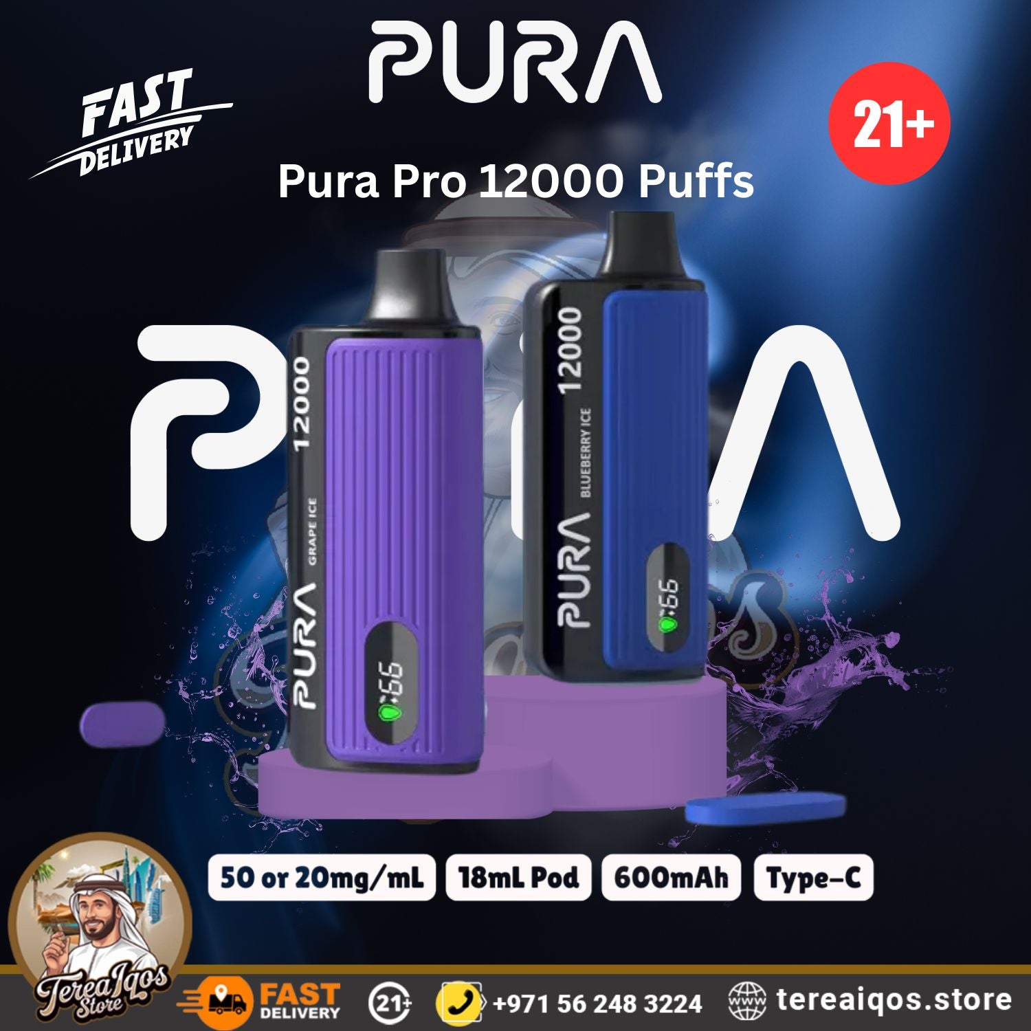 Pura Pro 12000 Puffs vape device