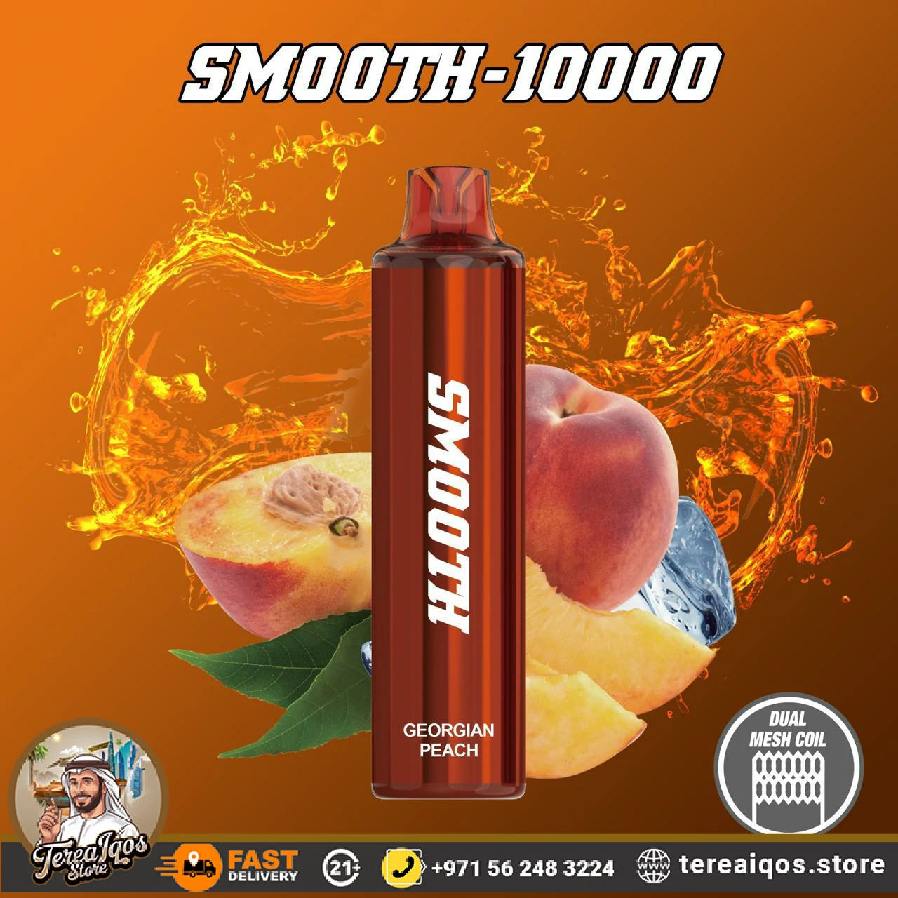 SMOOTH 10000 Puffs Disposable Vape Georgian Peach Flavor