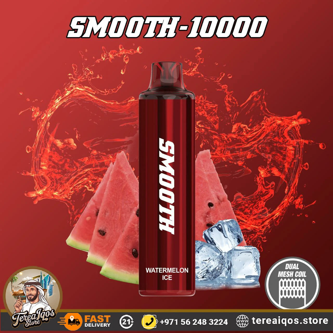 SMOOTH 10000 Puffs Disposable Vape Watermelon Ice Flavor