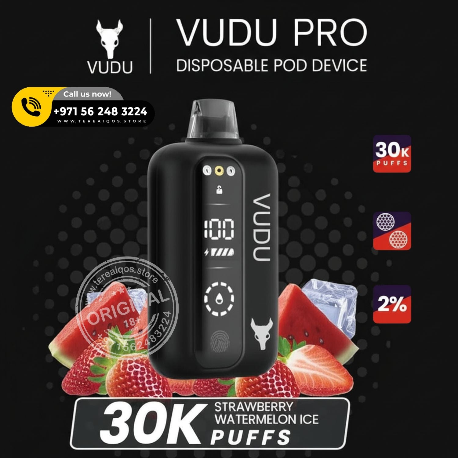 Vudu Pro 30,000 Puffs Disposable Vape Strawberry Watermelon Ice