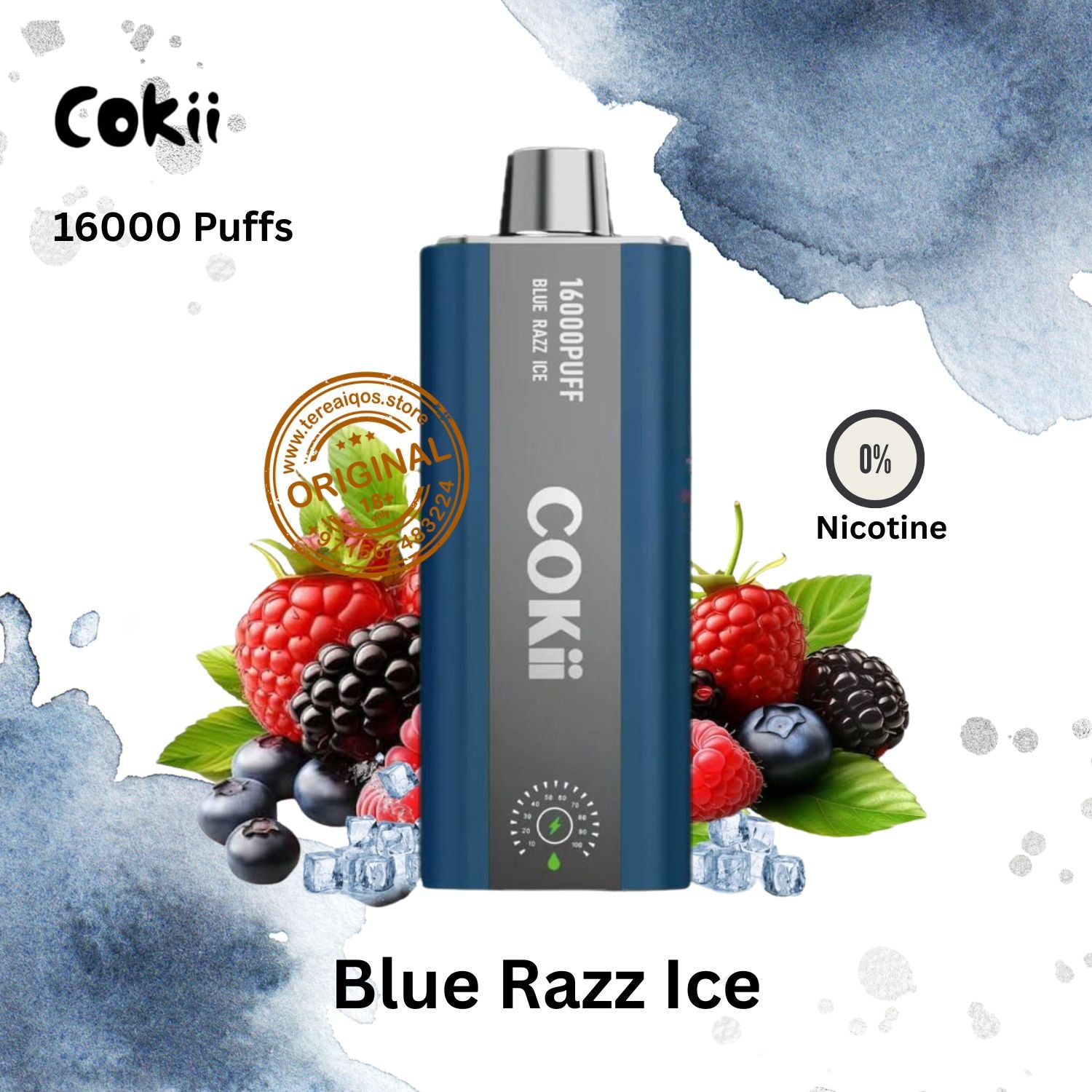 Blue-Razz-Ice-Cokii-16000-Puffs-Zero-Nicotine-Disposable vape