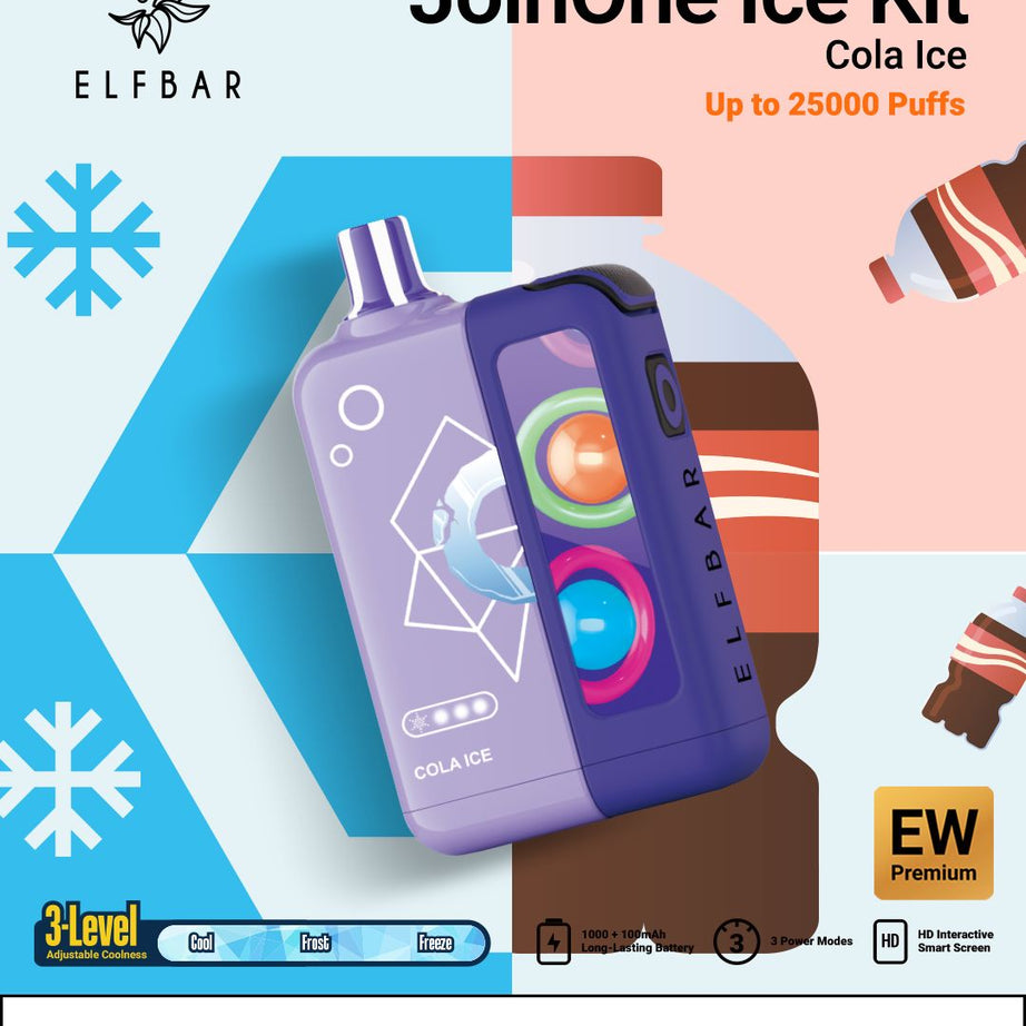Elf Bar JoinOne Ice Kit Cola Ice packaging with product and branding elements.