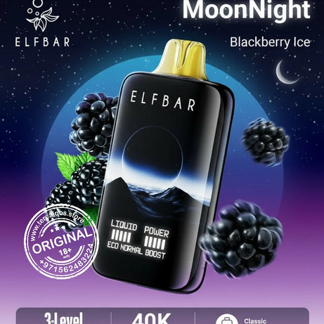 Elfbar Moonlight 40000 Puffs Disposable Vape Blackberry Ice Flavor