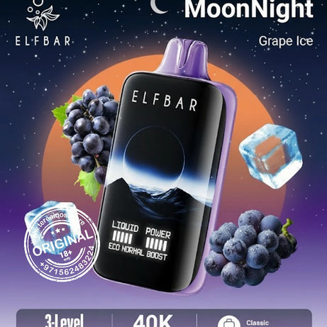 Elfbar Moonlight 40000 Puffs Disposable Vape Grape Ice Flavor