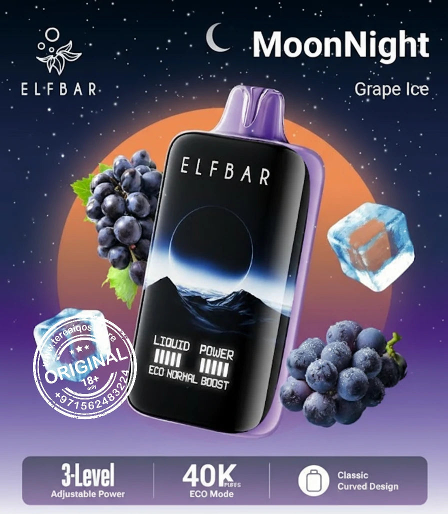Elfbar Moonlight 40000 Puffs Disposable Vape Grape Ice Flavor