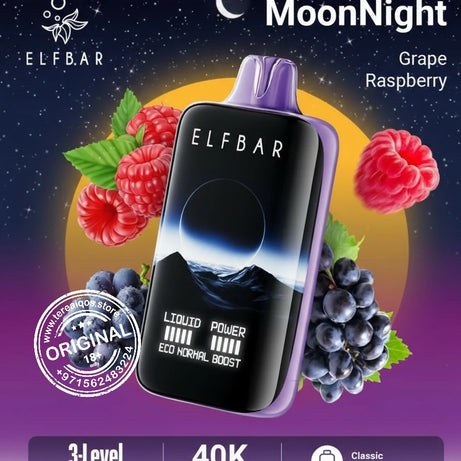Elfbar Moonlight 40000 Puffs Disposable Vape Grape Raspberry Flavor