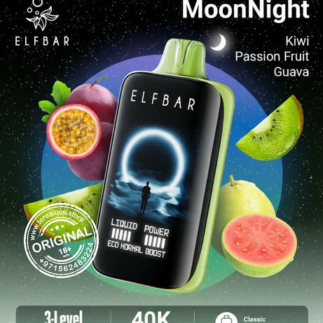 Elfbar Moonlight 40000 Puffs Disposable Vape Kiwi Passion Fruit Guava Flavor