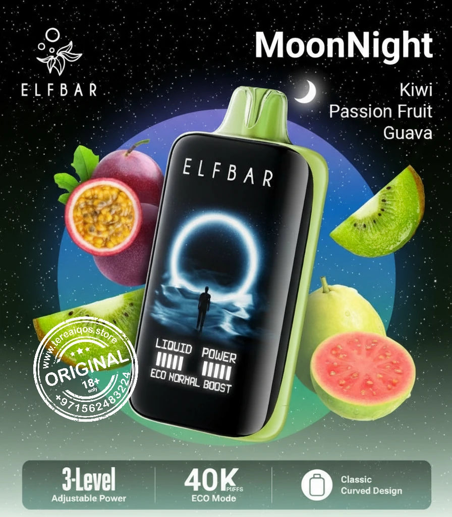 Elfbar Moonlight 40000 Puffs Disposable Vape Kiwi Passion Fruit Guava Flavor