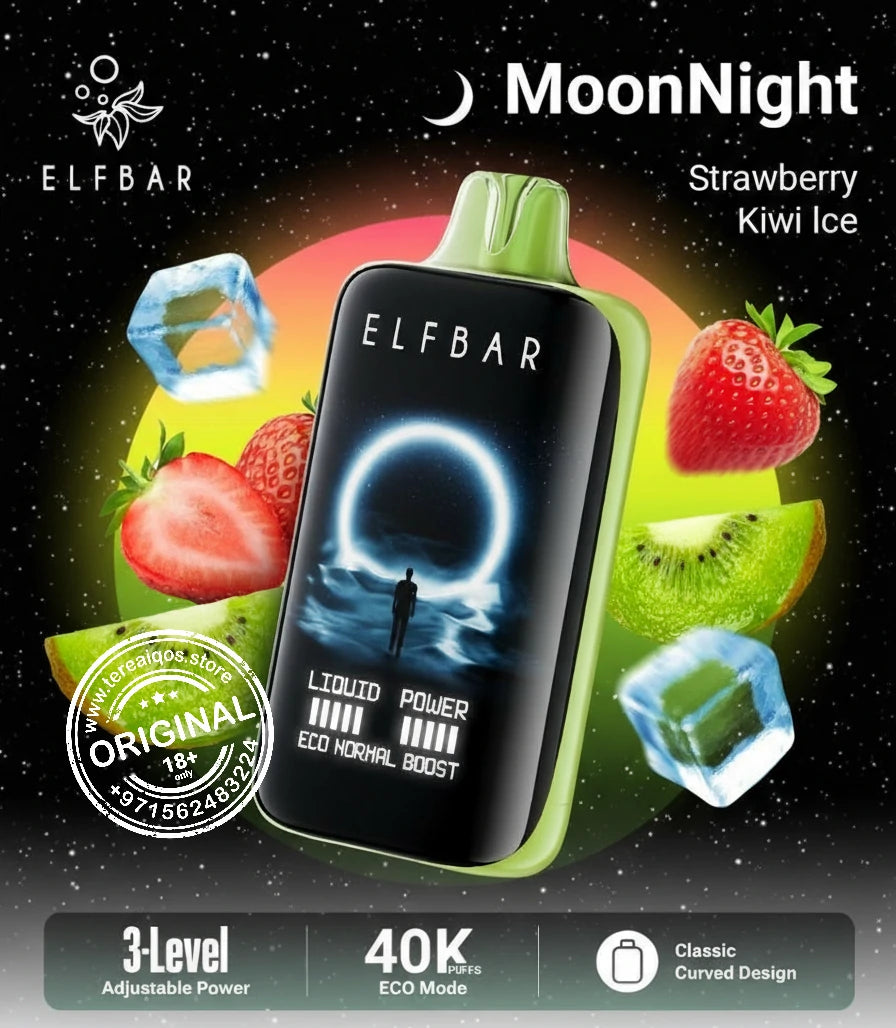 Elfbar Moonlight 40000 Puffs Disposable Vape Strawberry Kiwi Ice Flavor