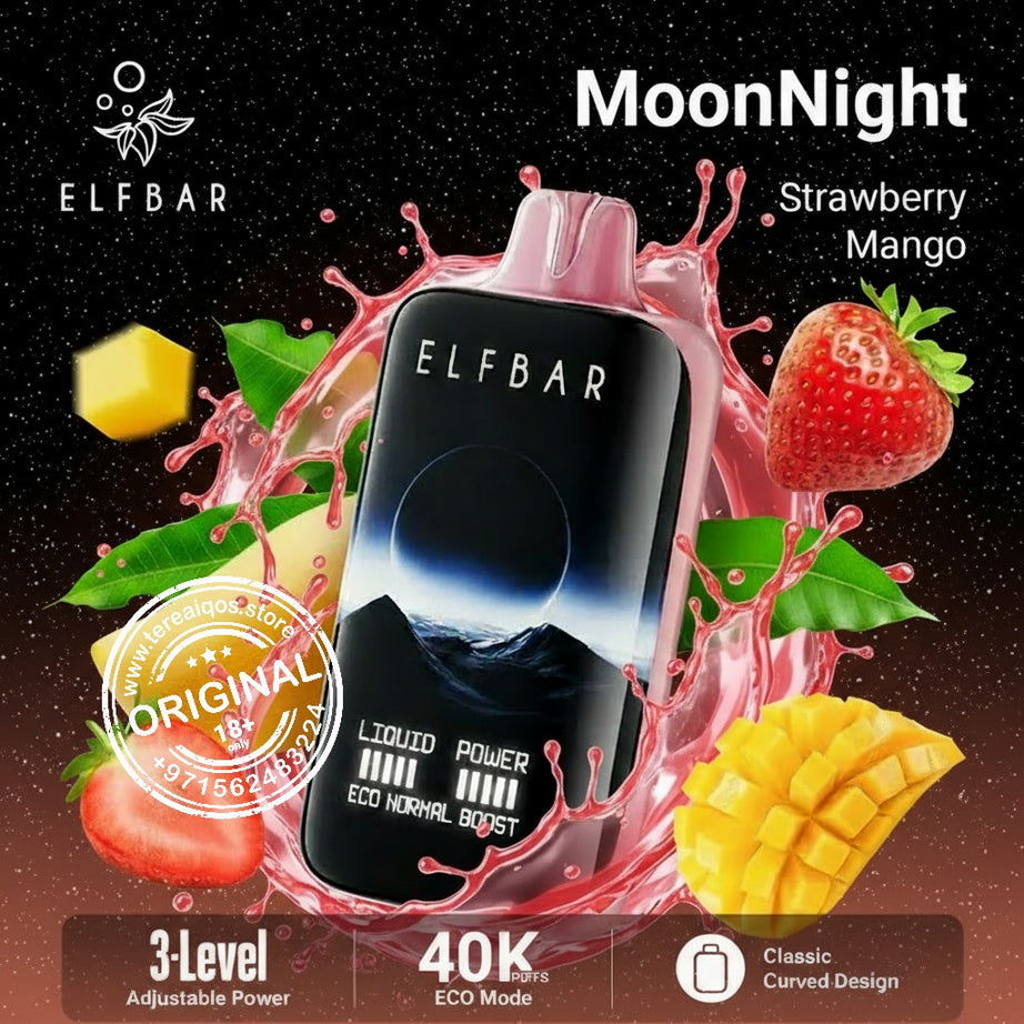Elfbar Moonlight 40000 Puffs Disposable Vape Strawberry Mango Flavor
