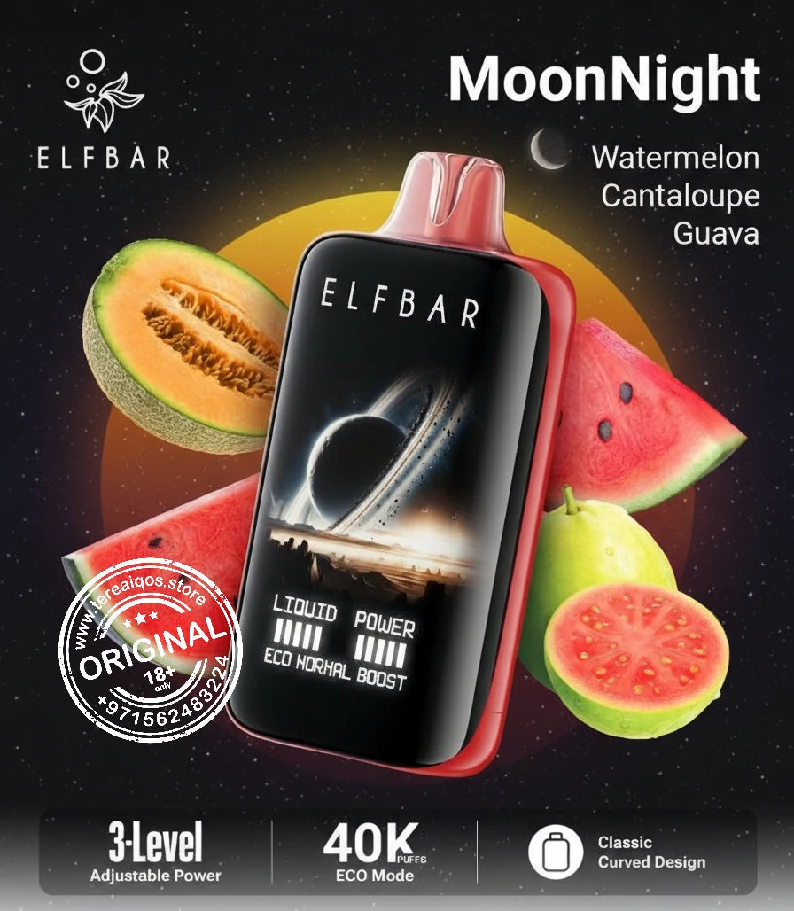Elfbar Moonlight 40000 Puffs Disposable Vape Watermelon Cantaloupe Flavor