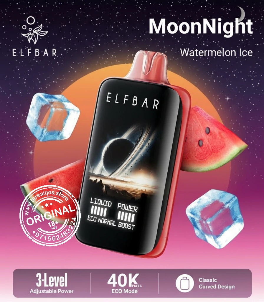 Elfbar vape device with watermelon ice flavor.