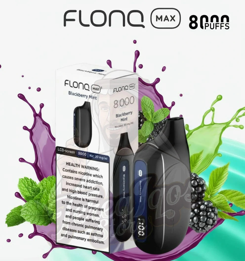 Flonq Max S 8000 Puffs Disposable Vape Blackberry Mint Flavor