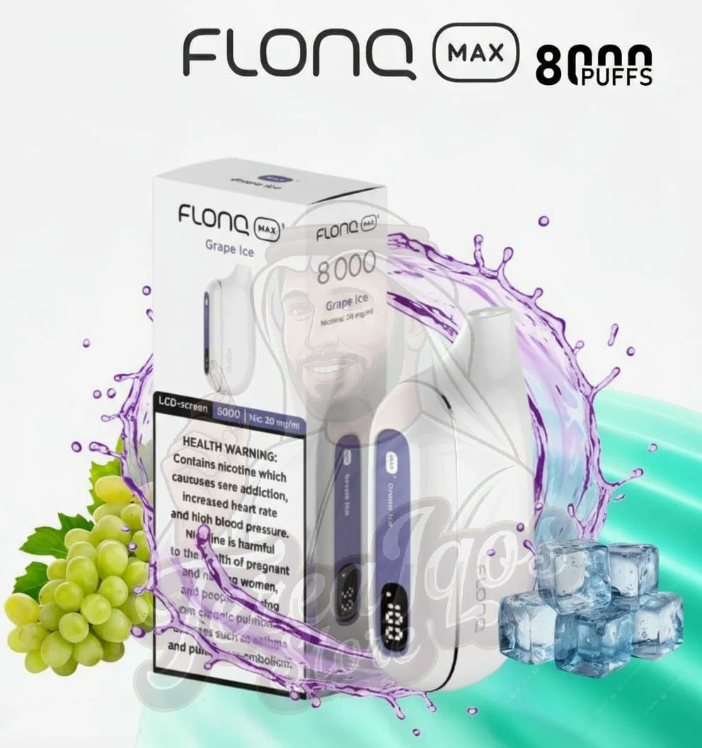 Flonq Max S 8000 Puffs Disposable Vape Grape Ice Flavor