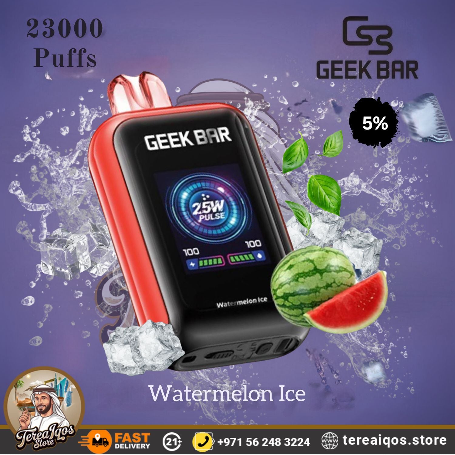 Geek Bar vape device with watermelon ice flavor