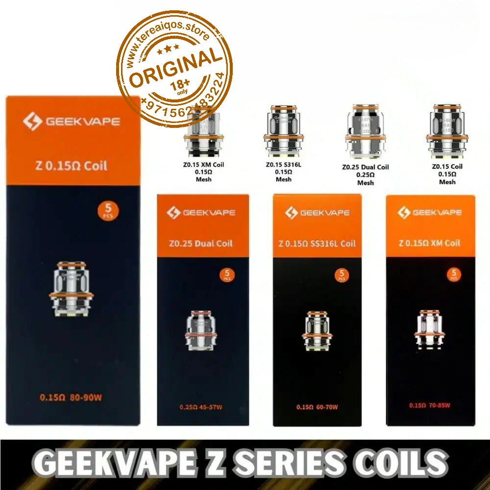 Geekvape Z series coils packaging with product images and branding.