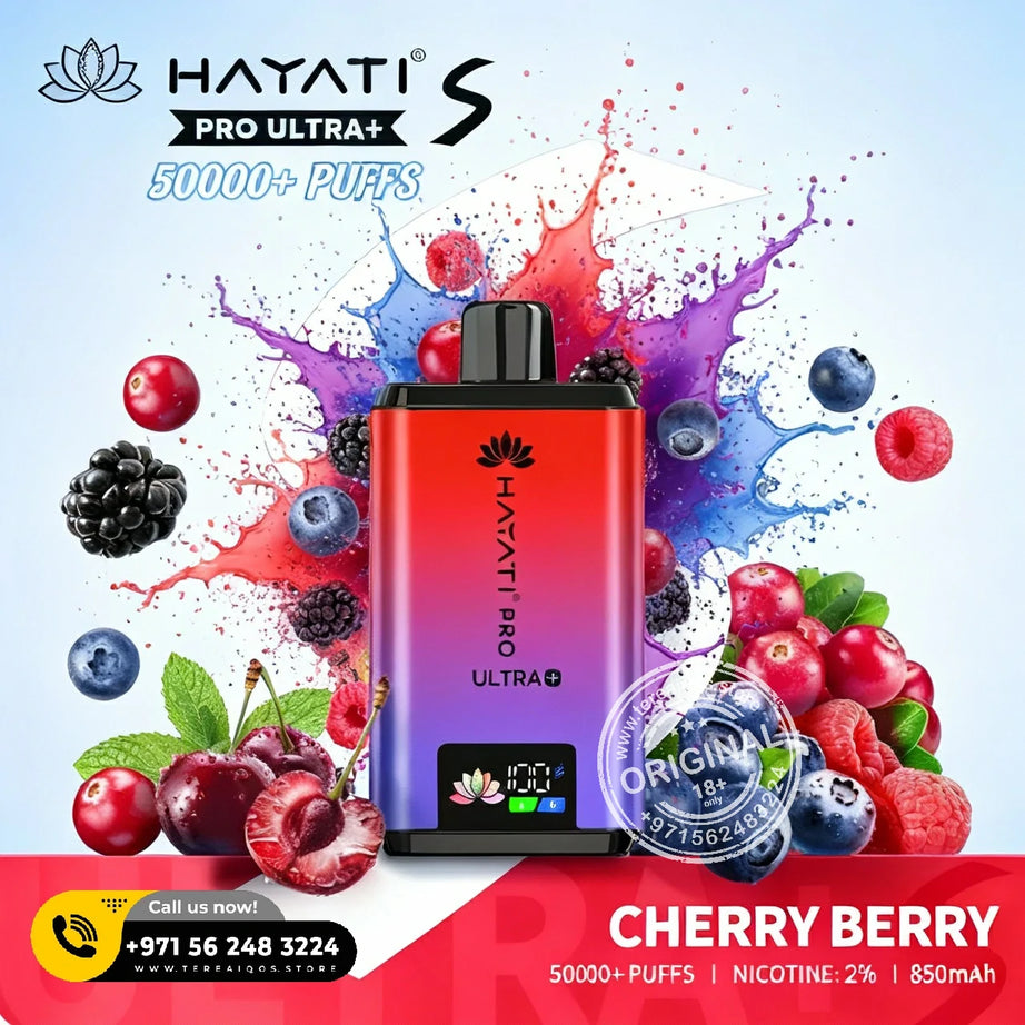 Hayati Pro Ultra+ S 50000 Puffs Disposable Vape Cherry Berry Flavor