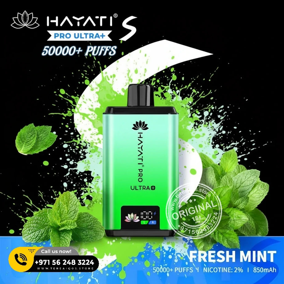 Hayati Pro Ultra+ S 50000 Puffs Disposable Vape Fresh Mint Flavor