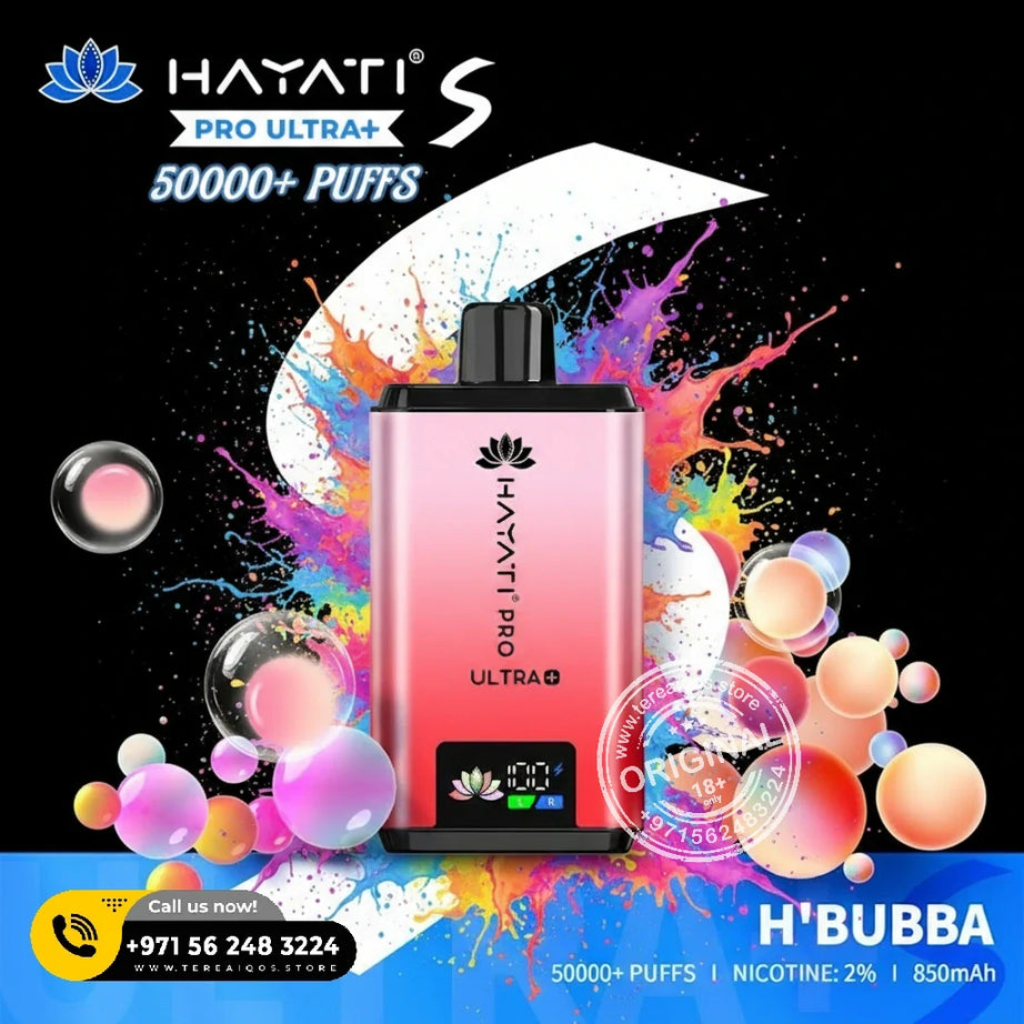 Hayati Pro Ultra+ S 50000 Puffs Disposable Vape H Bubba flavor
