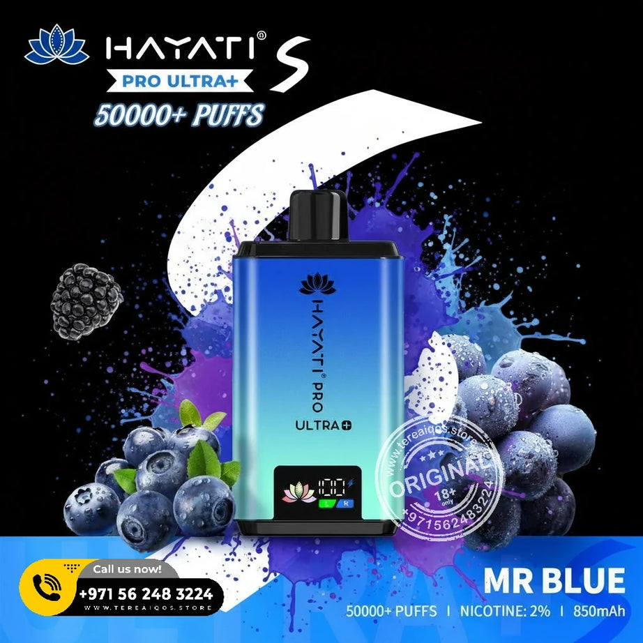 Hayati Pro Ultra+ S 50000 Puffs Disposable Vape Mr. Blue Flavor