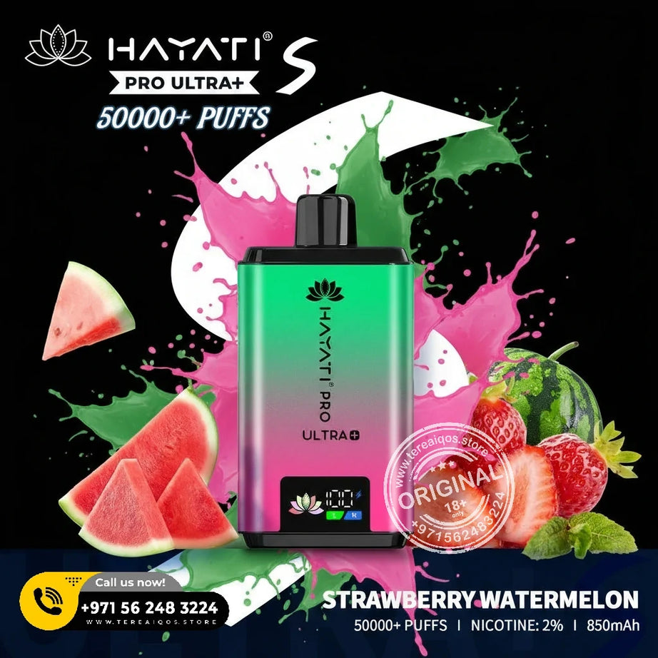 Hayati Pro Ultra+ S 50000 Puffs Disposable Vape Strawberry Watermelon Flavor