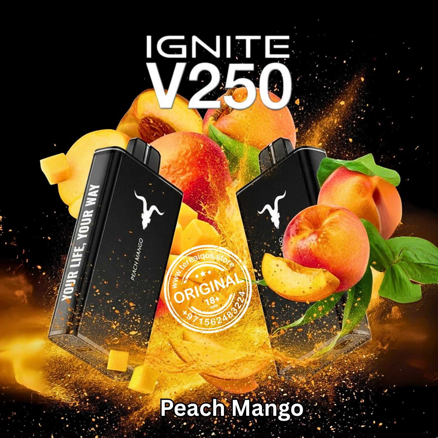 IGNITE V25 Disposable Vape 25000 Puffs Peach Mango Flavor