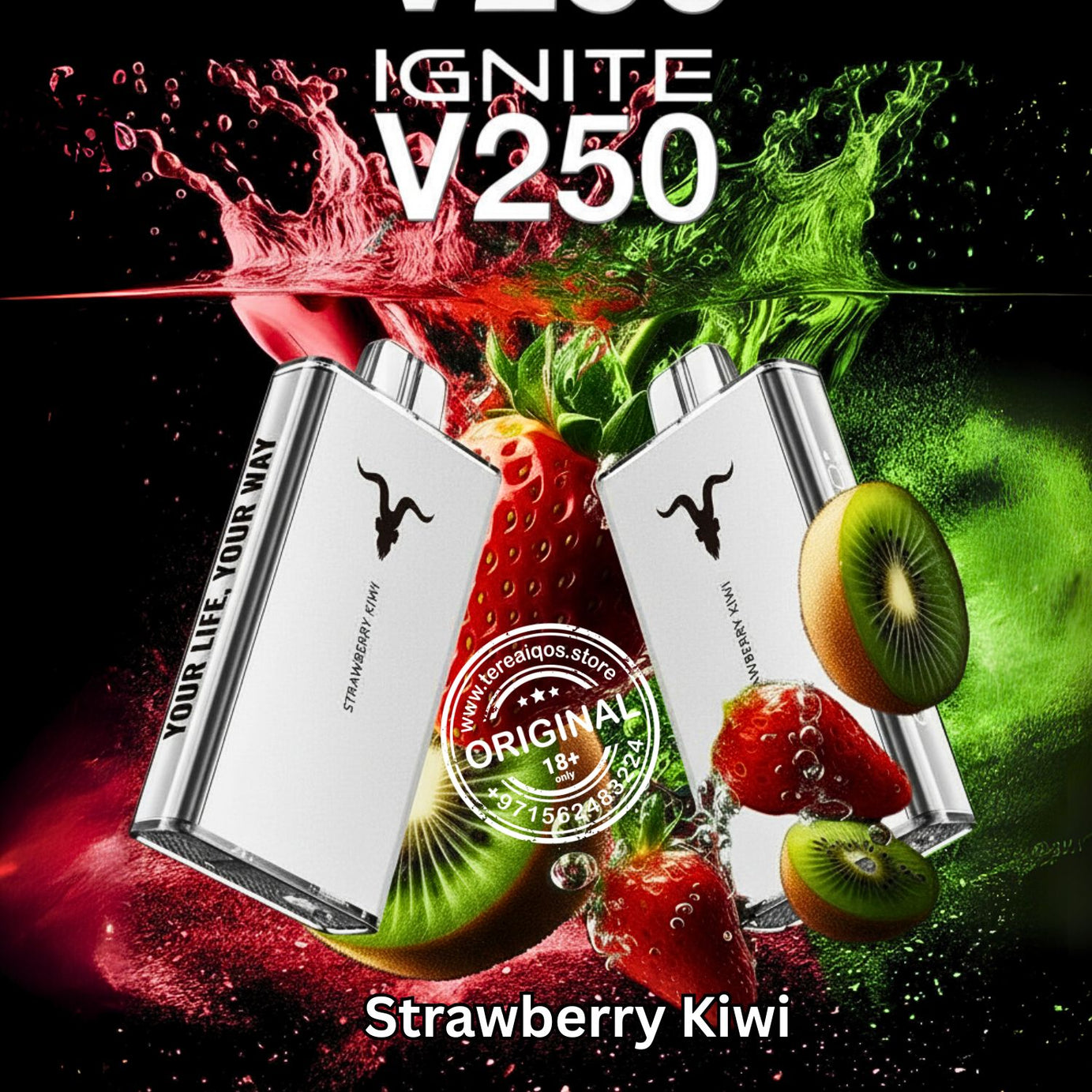 IGNITE V25 Disposable Vape 25000 Puffs Strawberry Kiwi Flavor