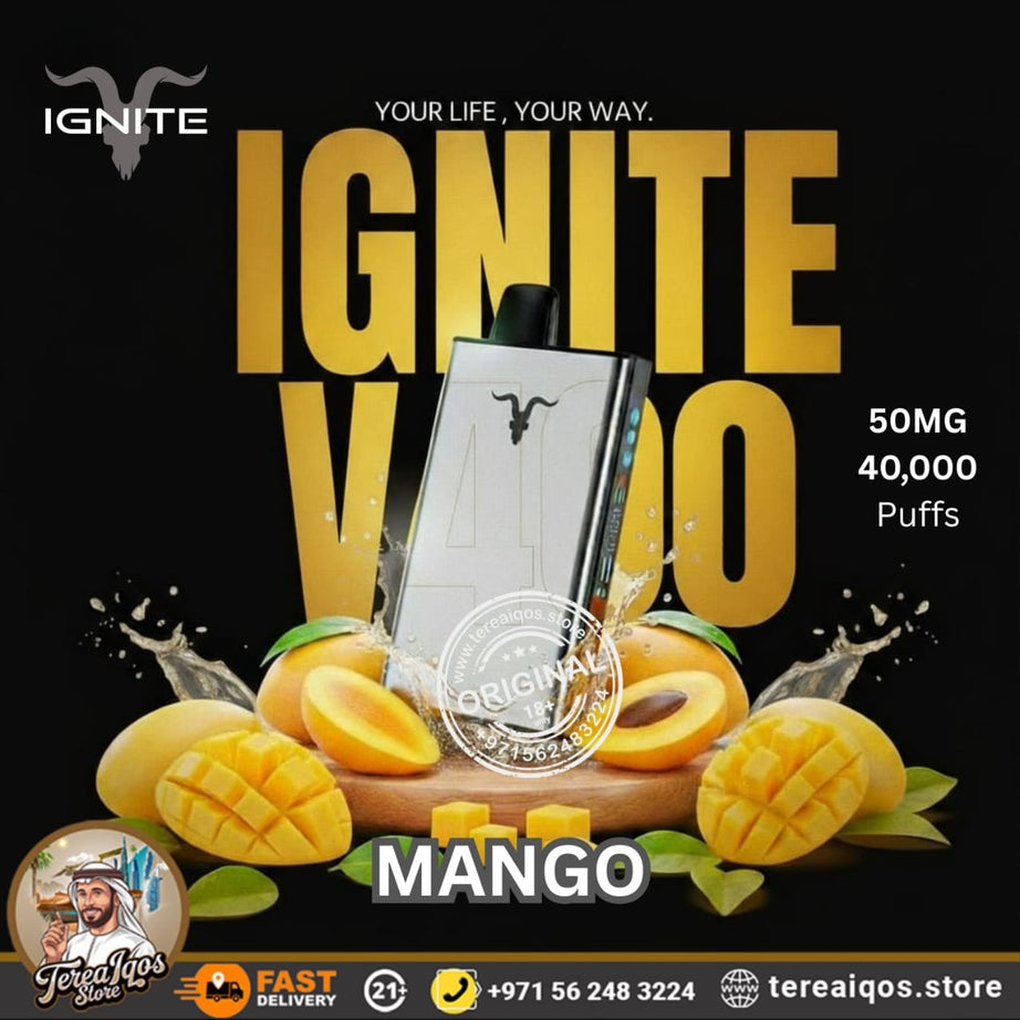 IGNITE V400 40,000 Puffs Ice Rechargeable Disposable Vape Mango Flavor