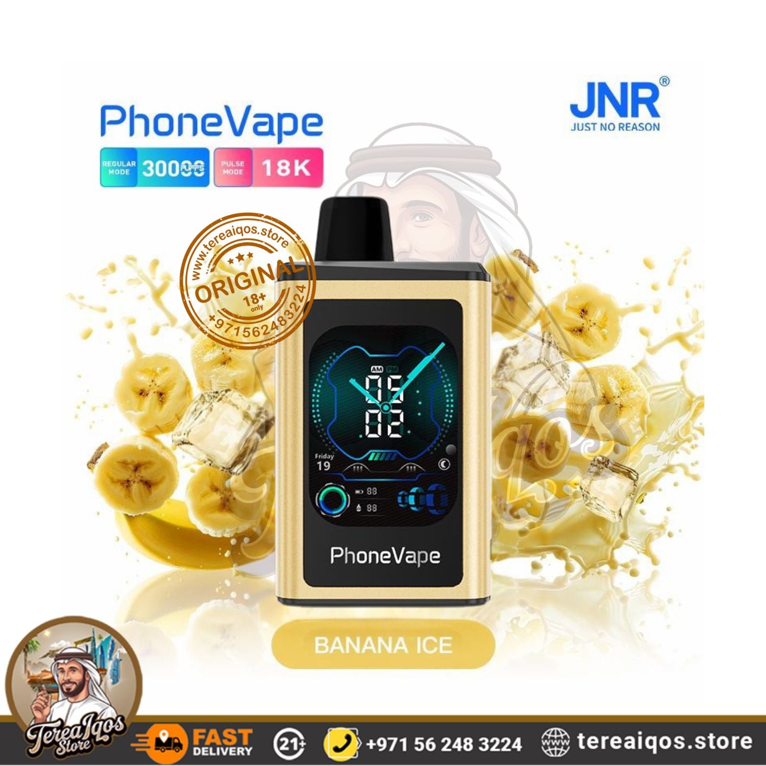 JNR-Phone-Vape-30000-Puffs-Banana-Ice flavor