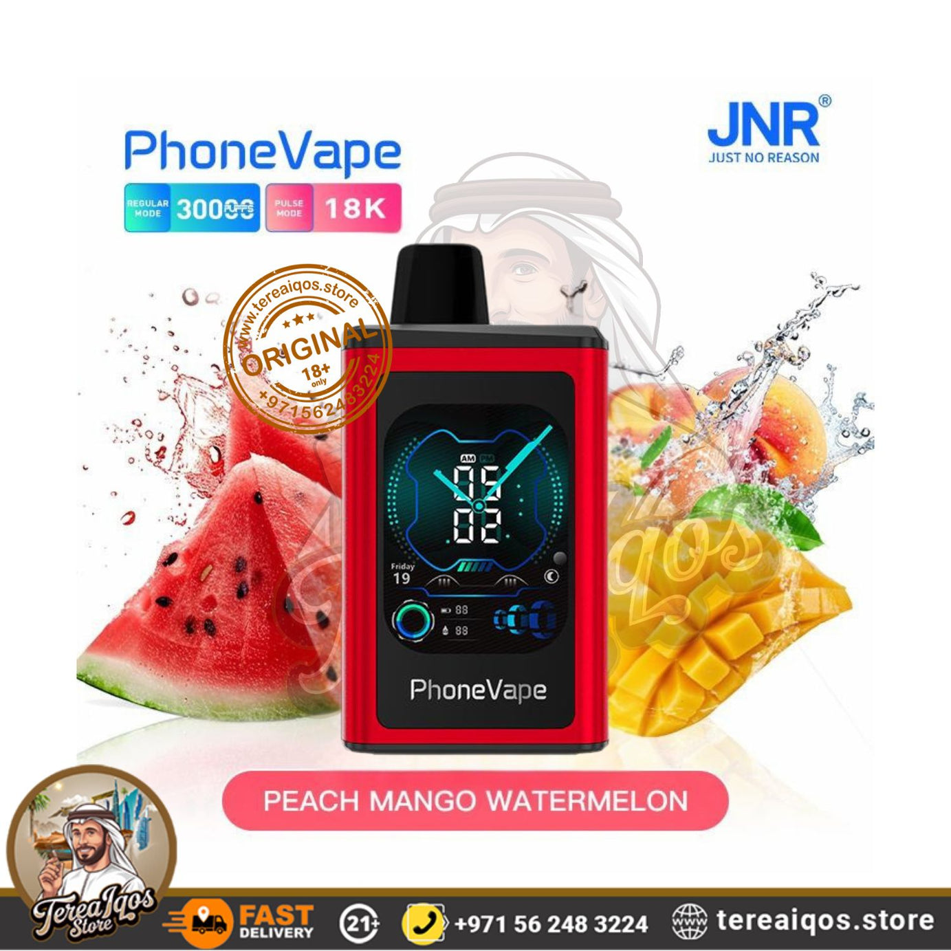 JNR-Phone-Vape-30000-Puffs-Peach-Mango-Watermelon flavor