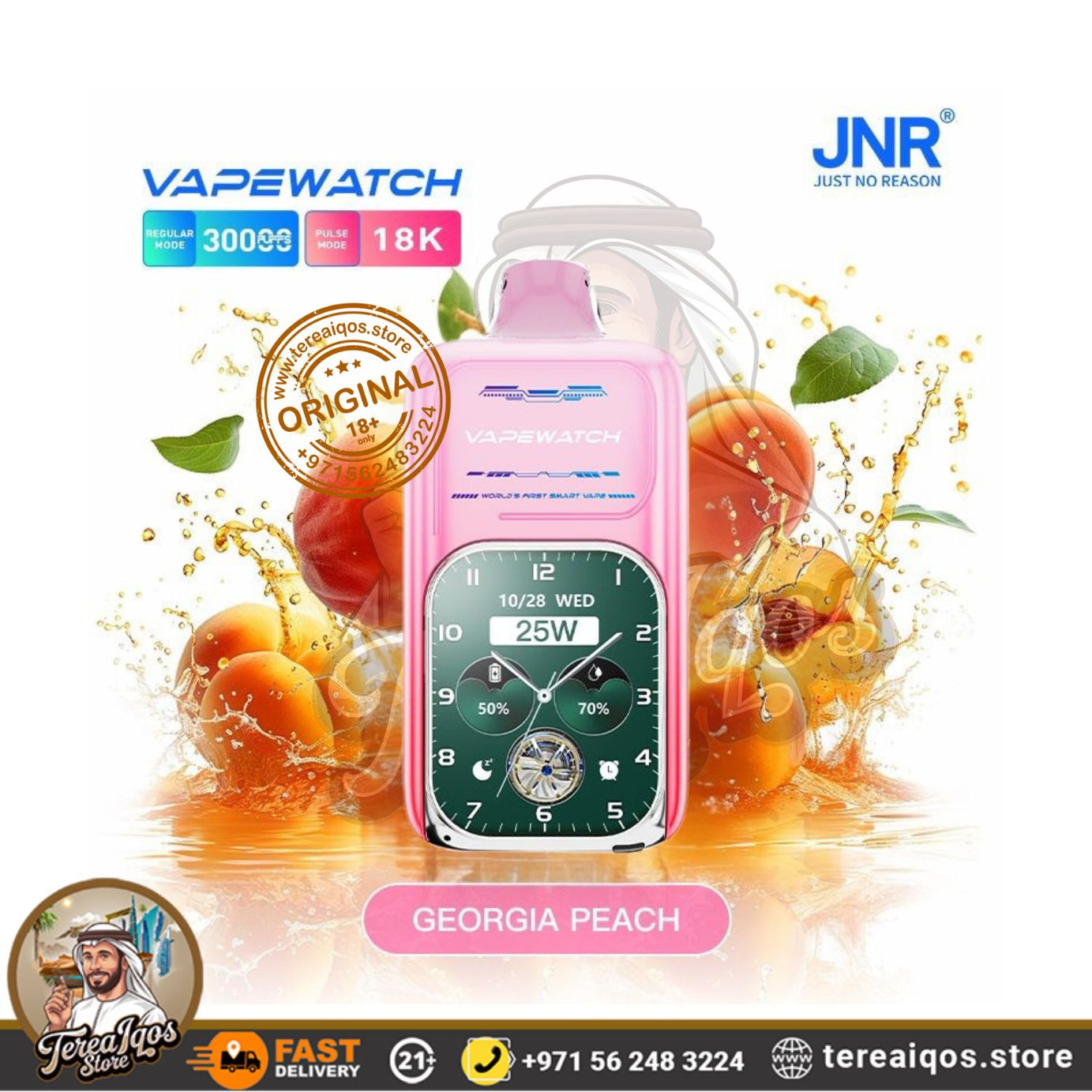 JNR-Vape-Watch-30000-Puffs-Georgia-Peach flavor
