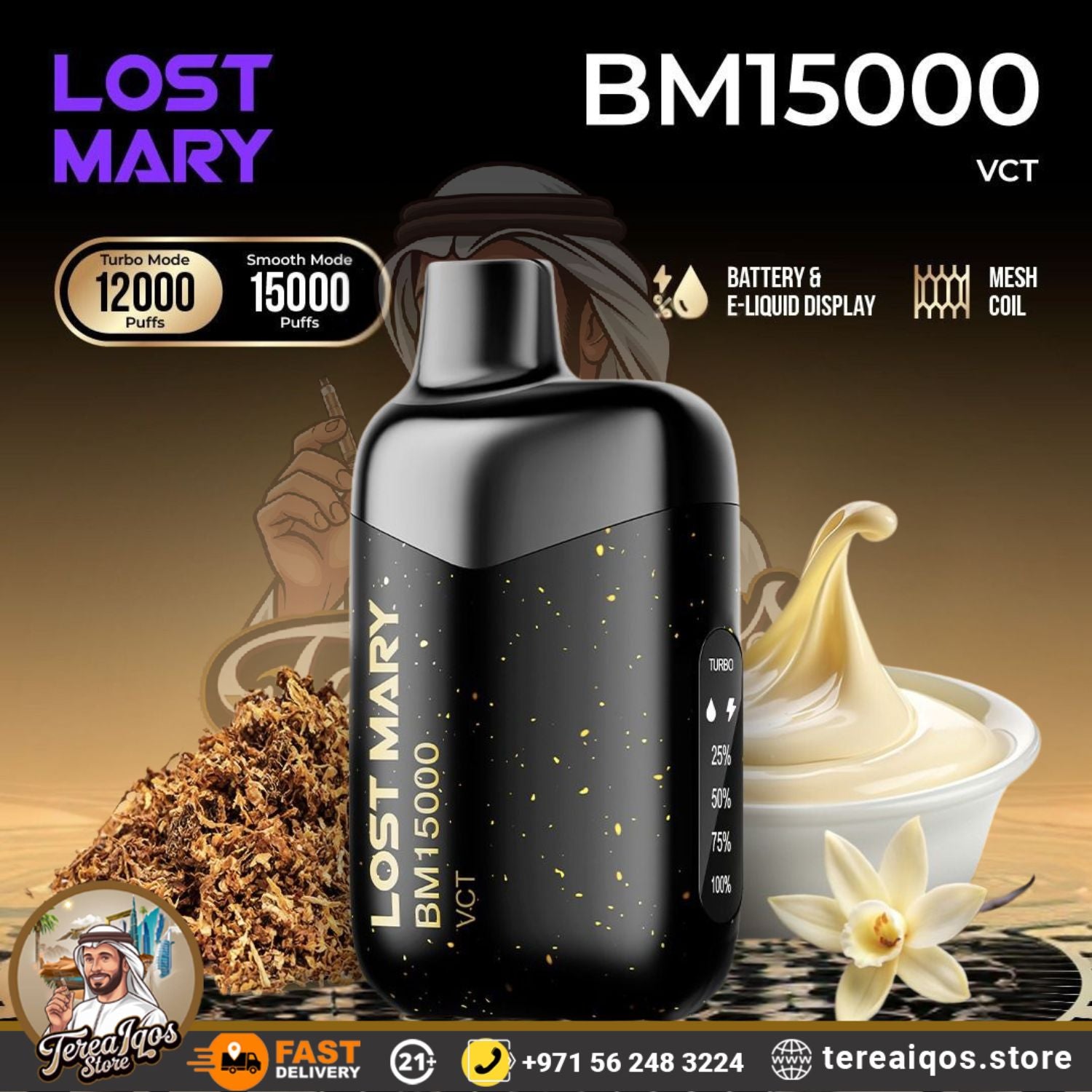 Lost Mary BM15000 vape device with VCT Flavor