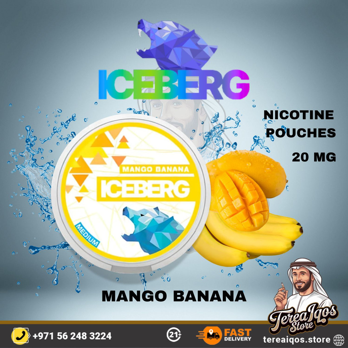 Iceberg Mango Banana Nicotine Pouches 20mg in Dubai