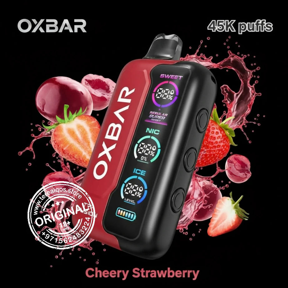 OXBAR Tri-Fusion 45000 Puffs Disposable Vape Cherry Strawberry flavor