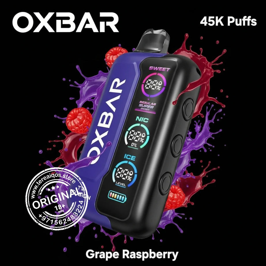 OXBAR Tri-Fusion 45000 Puffs Disposable Vape Grape Raspberry flavor