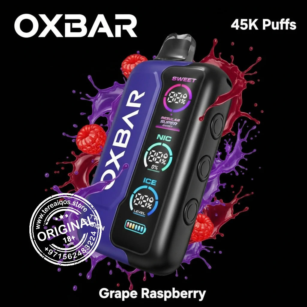 OXBAR Tri-Fusion 45000 Puffs Disposable Vape Grape Raspberry flavor