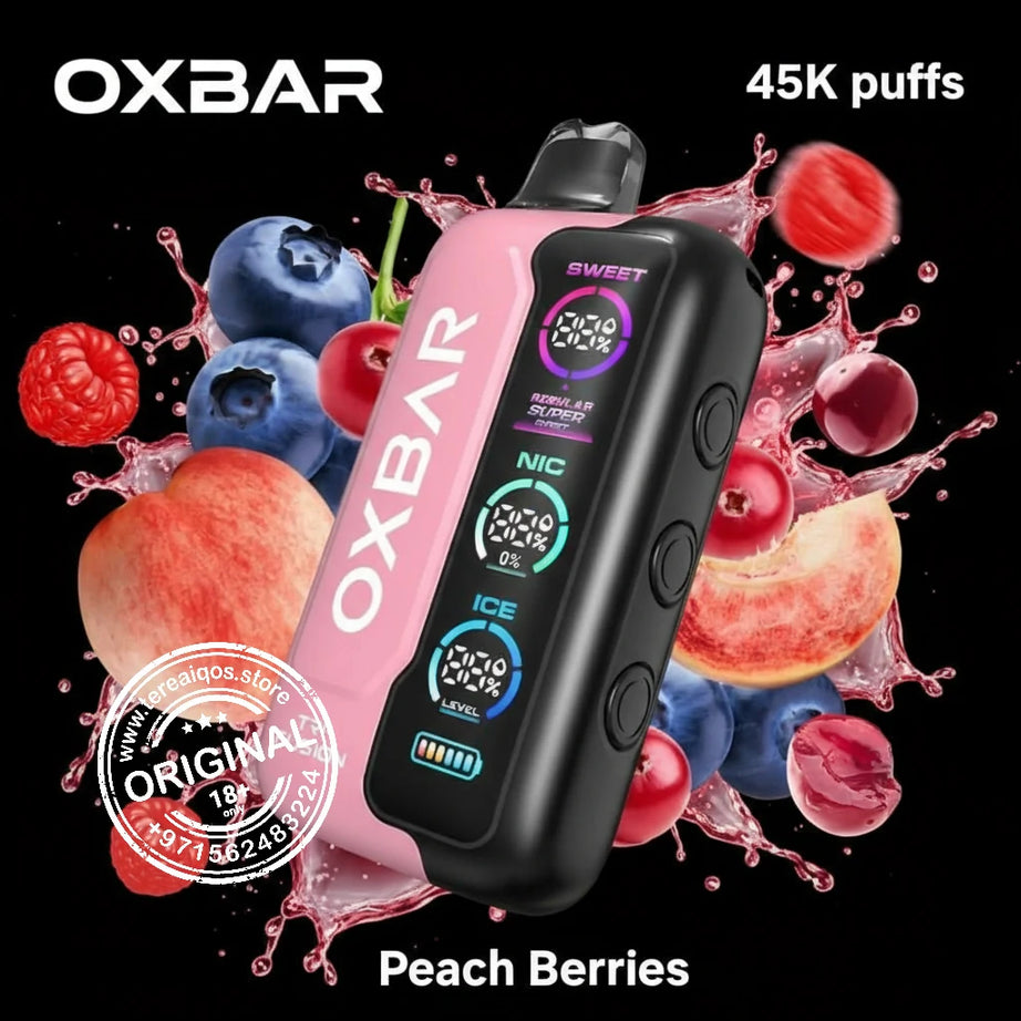 OXBAR Tri-Fusion 45000 Puffs Disposable Vape Peach Berries Flavor