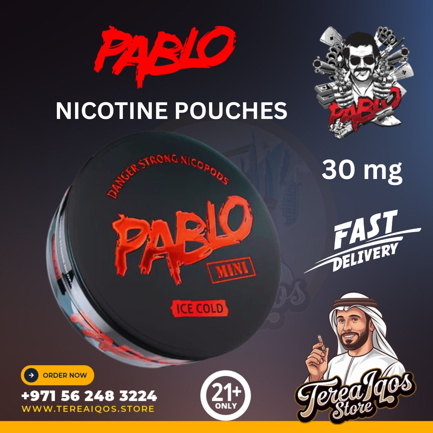 Pablo Ice Cold Mini 30mg Nicotine Pouches in Dubai