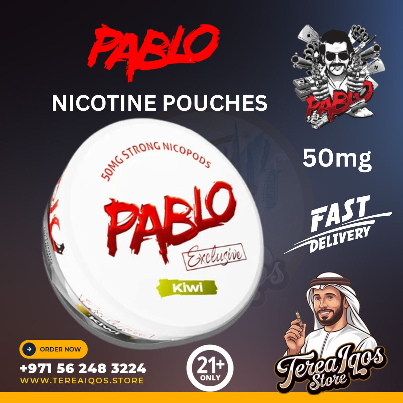 Pablo Kiwi 50mg Nicotine Pouches in Dubai UAE