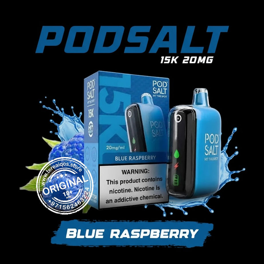 Pod Salt 15000 Puffs Disposable Vape Blue Raspberry Flavor