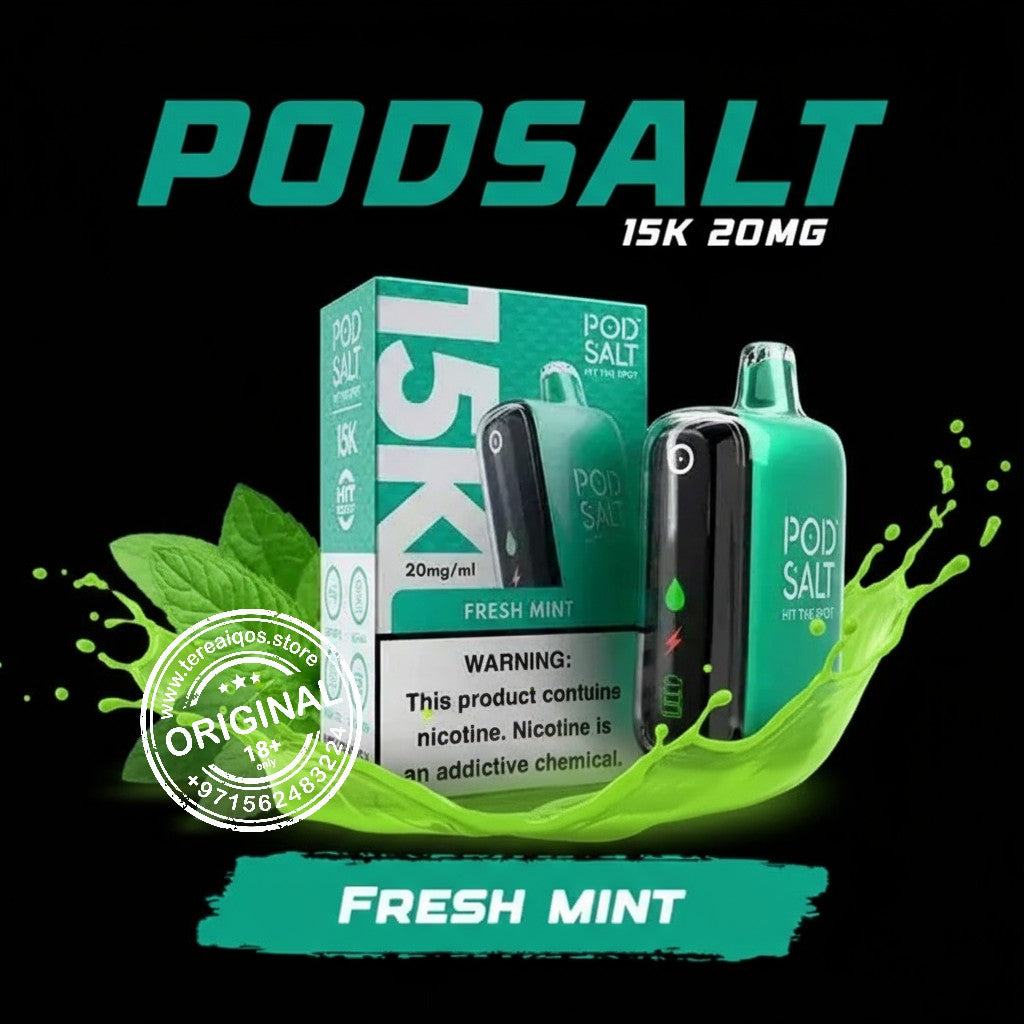 Pod Salt 15000 Puffs Disposable Vape Fresh Mint Flavor