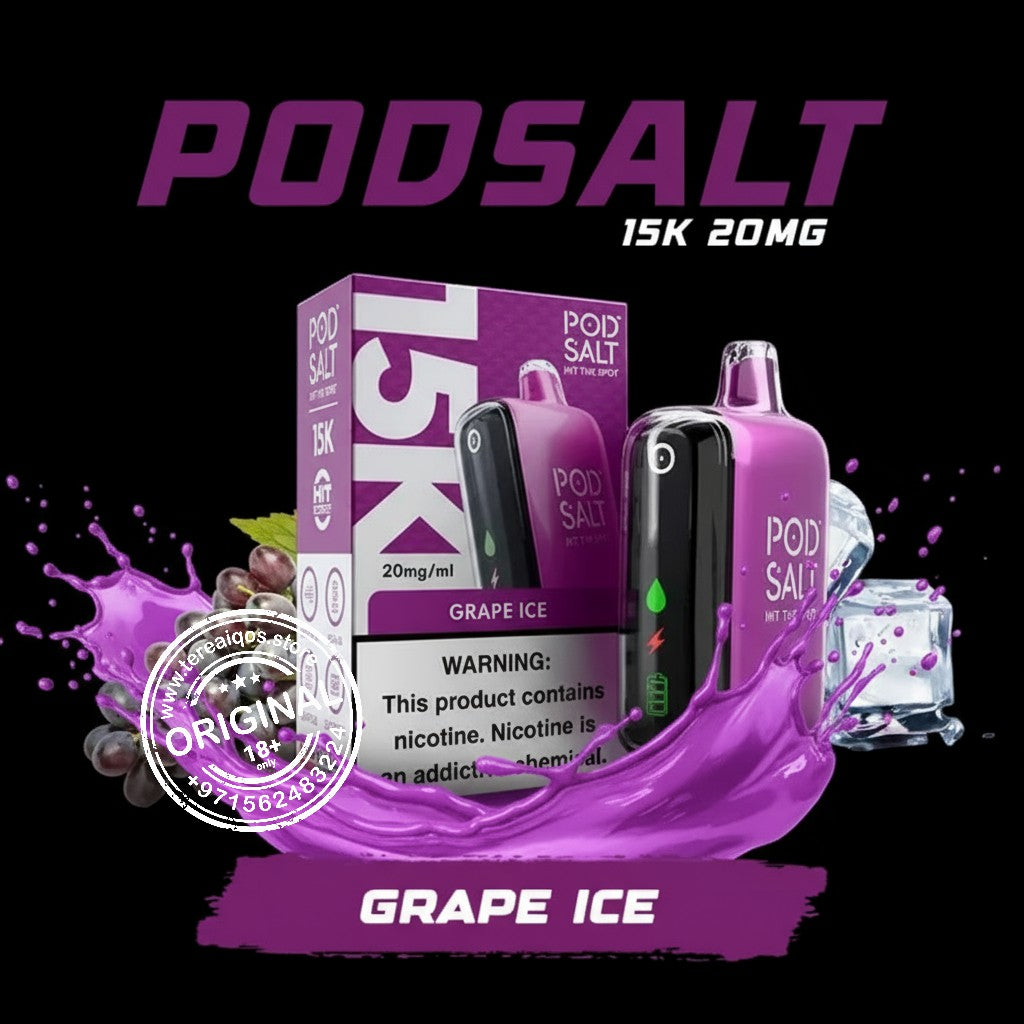 Pod Salt 15000 Puffs Disposable Vape Grape Ice Flavor